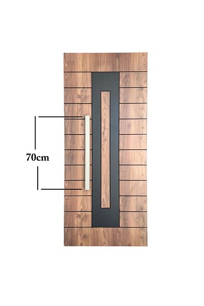 HOMDEP Steel Door Pull Handle Rectangular Model Satin Color 70cm