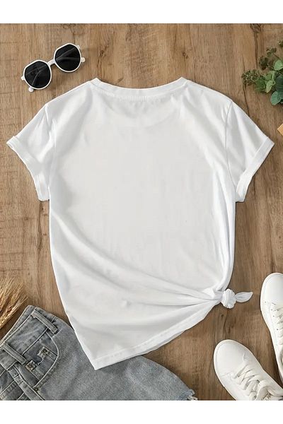 PENTHİLUS Women's Leopard, Bow and Cherry Print Slim T-Shirt, Spring/Summer