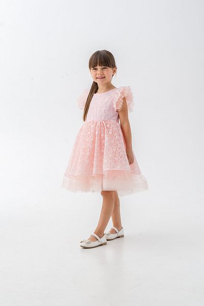 Eray Kids Κοριτσίστικο φόρεμα από δαντέλα από τούλι με λεπτομέρεια φιόγκου στην πλάτη 3-6 ετών