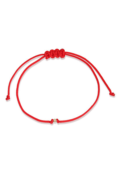 Altınkesesi 8 Ayar Altın Dorika Toplu Kırmızı Ipli Bileklik