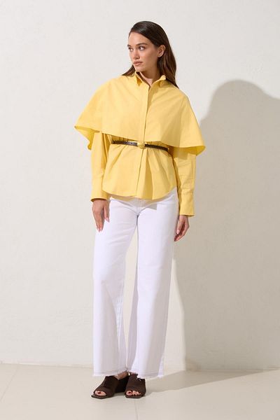 Setre Butter Yellow 100% Cotton Belt Detailed Shirt