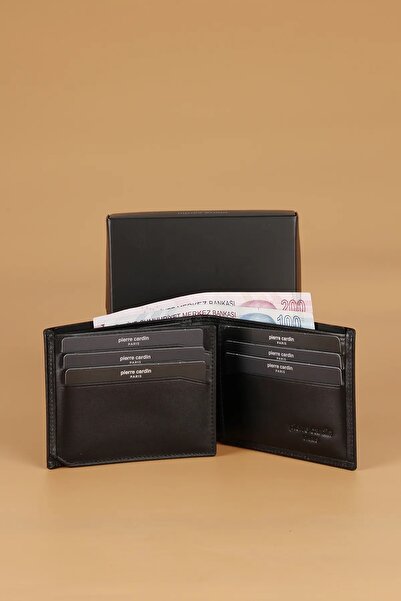 Pierre Cardin -Set 3- % 100 Hakiki Deri Özel Hediye Kutulu Damat Kemer Cüzdan Çeyiz Seti SİYAH