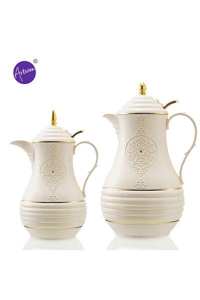 ARTIVIRA Pb57-Tea and coffee thermos set consisting of 2 thermoses, one for coffee and one and a half liters for white tea