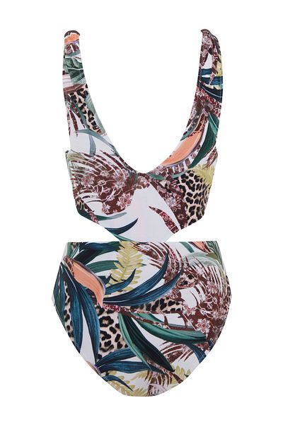 AQUELLA Patterned Knot Detail Swimsuit