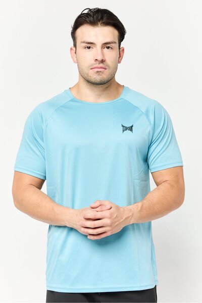 Tapout Men Sportswear Fit Short Sleeves Training T-shirt, Sea Blue