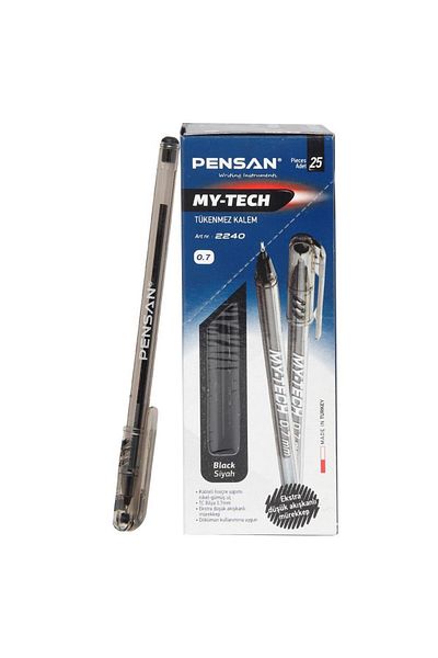 Pensan My-tech Ballpoint Pen 0.7 Mm 25 Pieces - Black