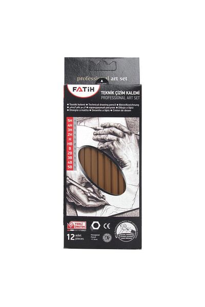 Fatih 15095 Angular Graduated Professional Pencil Set 12 Pcs