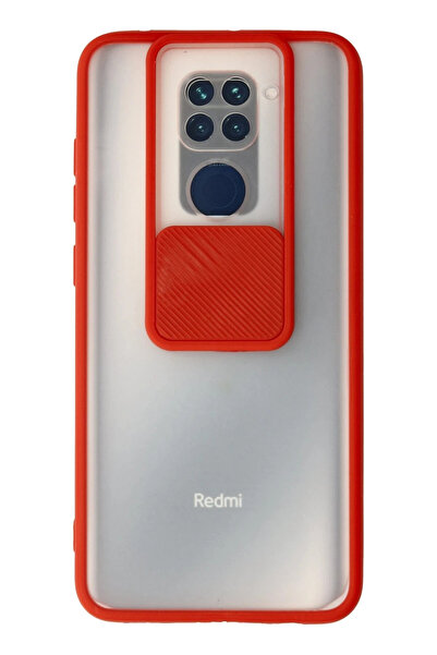 NewFace Xiaomi Redmi Note 9 Case Palm Frosted Camera Sliding Silicone - Red 1495234709