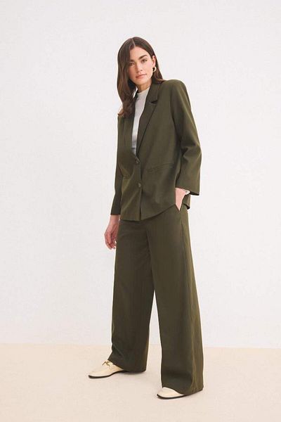 DeFacto New Season Wide Leg Wide Leg Flexible Waisted Lace up Basic Straight Palazzo Trousers