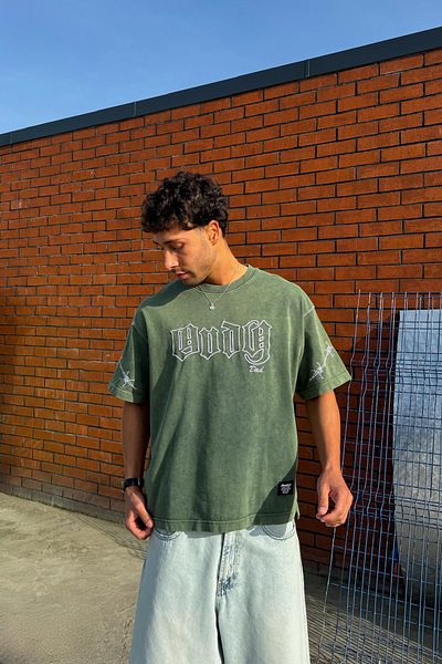 Flaw Wear Andy Embroidered Green T-Shirt