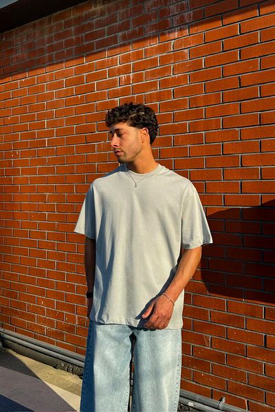 Flaw Wear Basic Crew Neck Gray T-Shirt