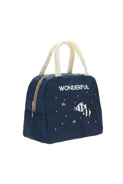 HALAMODO Insulated Picnic Lunch Bag Oxford Blue 25x21x14cm