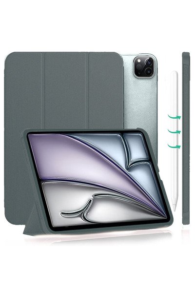 TEKNETSTORE İpad Air 13" M3 (2025) / M2 (2024) Kılıf Kapaklı Smart Standlı Uyku Modlu Akıllı Case