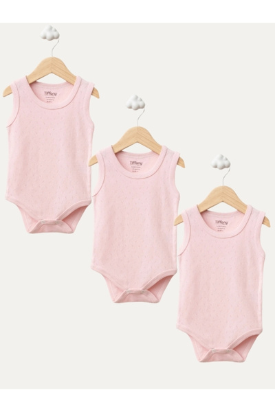 Tiffany Atlet Body %100 Pamuklu Çıtçıtlı Basic 3'lü Set Body Zıbın Unisex Bebek