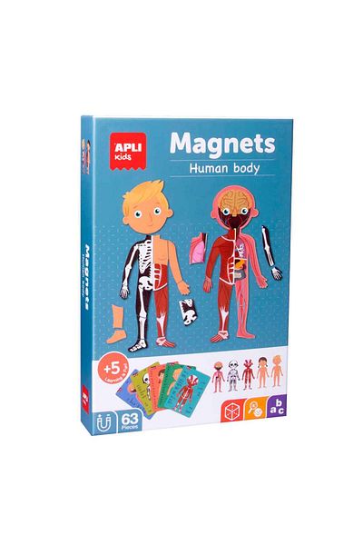 Apli Kids Joc educativ magnetic, Corpul Uman, Apli, 63 piese, +5 ani