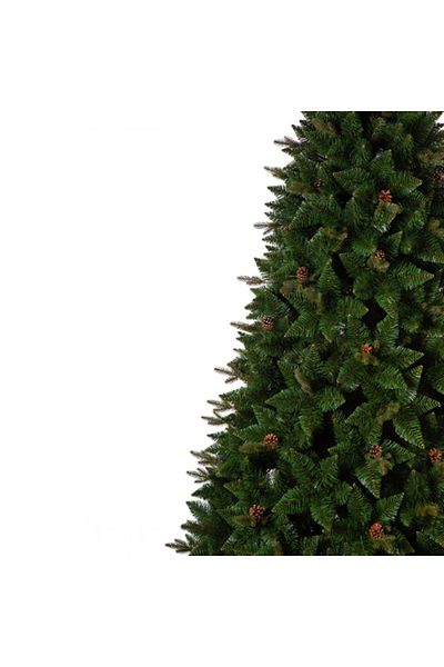 Depox Brad de Crăciun artificial cu conuri din pin caucazian, PE+PVC, 220 cm, verde