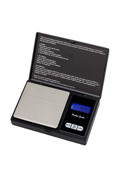 Depox Cântar digital de buzunar, greutate specială, afișaj LCD, protecție din plastic, 13 cm, maxim 500 g, negru