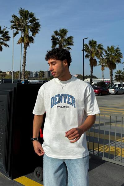 Flaw Wear Μπλουζάκι Denver Με κέντημα Ecru oversized