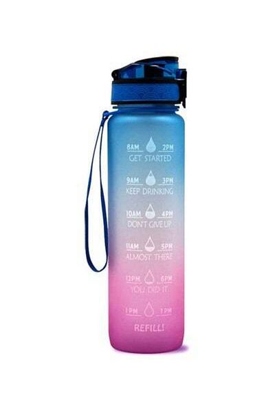HALAMODO Portable Sports Water Bottle Blue/Red 29.5 x 7.5cm
