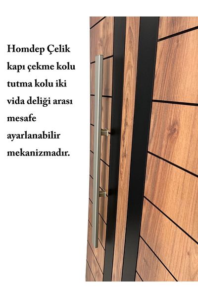 HOMDEP Steel Door Pull Handle Handle 100cm Length Rectangular Model Color: Satin, Silver Gray