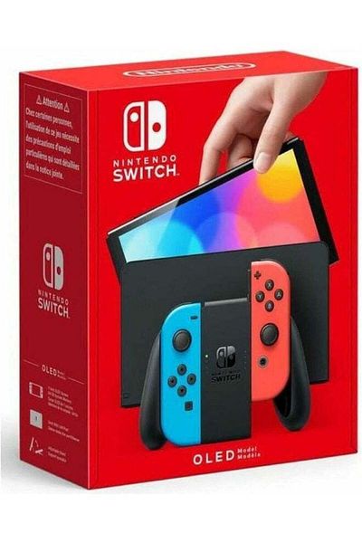 Nintendo Switch OLED (2021) Model - Neon Blue & Red Joy Con (Intl Version)