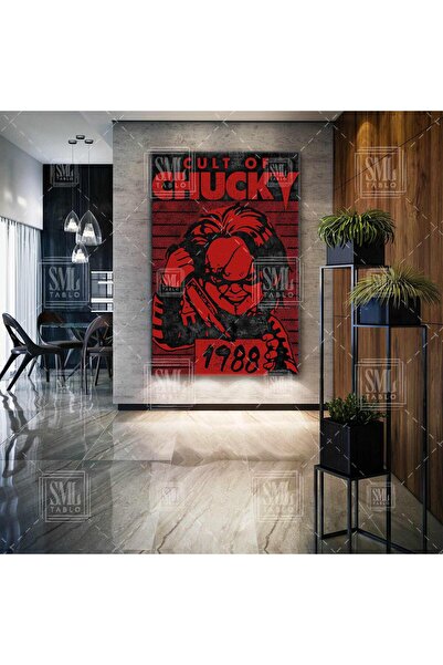 SML TABLO Çaki Filmi 1988 Cult Of Chucky Korku Film Posteri Dikey Kanvas Tablo
