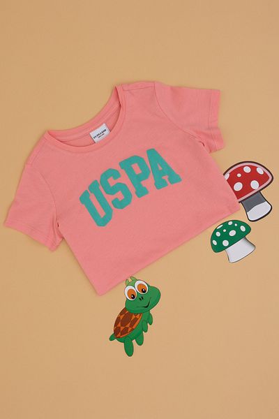 U.S. Polo Assn. Girl's Pink Basic T-Shirt 50306042 -Vr041