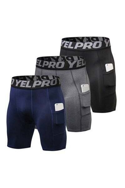 HALAMODO 3-Piece Compression Underwear Shorts L L