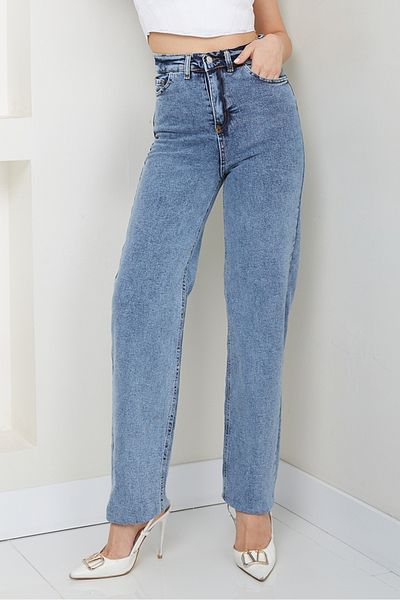 Bestenur Boyfriend Mom Jeans 1448 - Ανοιχτό μπλε