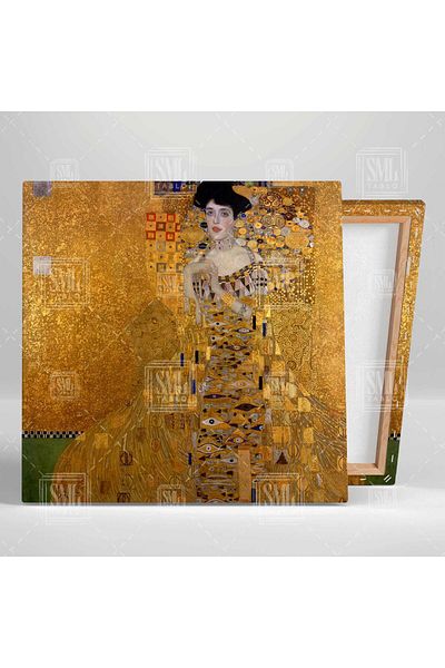 SML TABLO Gustav Klimt Adele Bloch Bauer Εφέ ελαιογραφίας Πίνακας τετράγωνος καμβάς