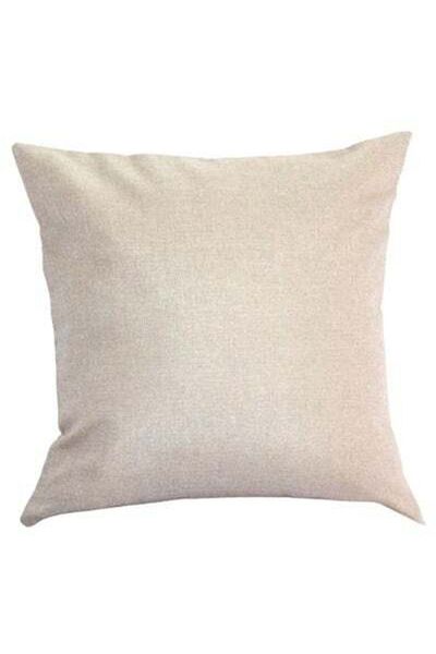 HALAMODO Square Shaped Printed Pillow Case Linen White