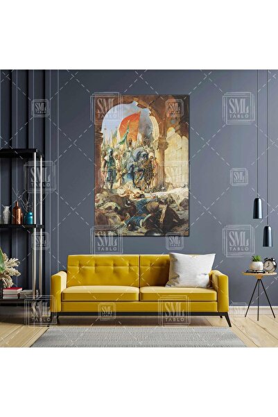 SML TABLO Fatih Sultan Mehmet İstanbula Giriş İstanbulun Fethi Dikey Kanvas T...