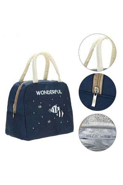 HALAMODO Insulated Picnic Lunch Bag Oxford Blue 25x21x14cm