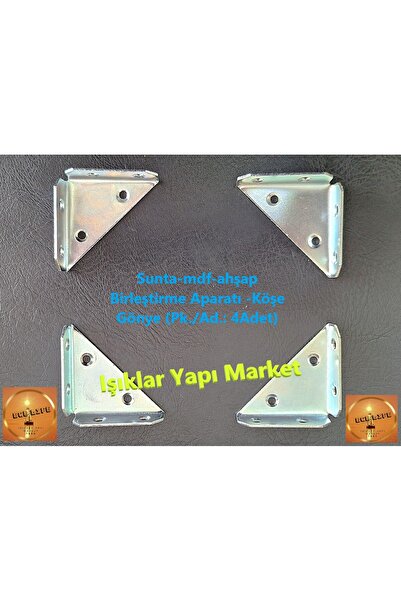 ece life Sunta-mdf-ahşap Birleştirme Aparatı -Köşe Gönye (Pk./Ad.: 4Adet)