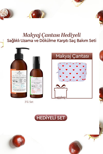 Otacı Bakım Çantası Hediyeli Sağlıklı Uzama ve Dökülme Karşıtı Saç Bakım Seti