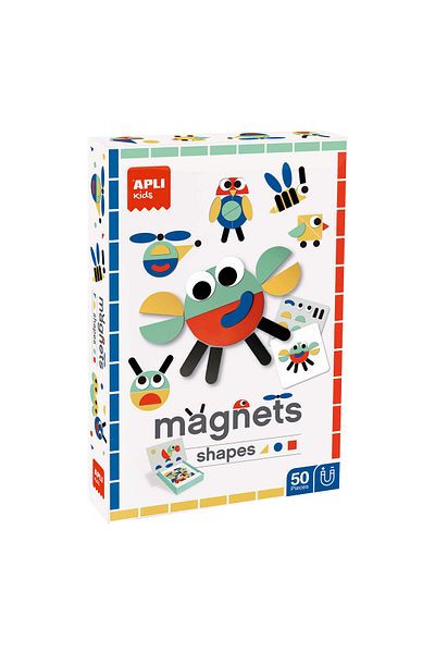 Apli Kids Joc educativ magnetic, Figurine din forme geometrice, Apli, 50 piese, +3 ani