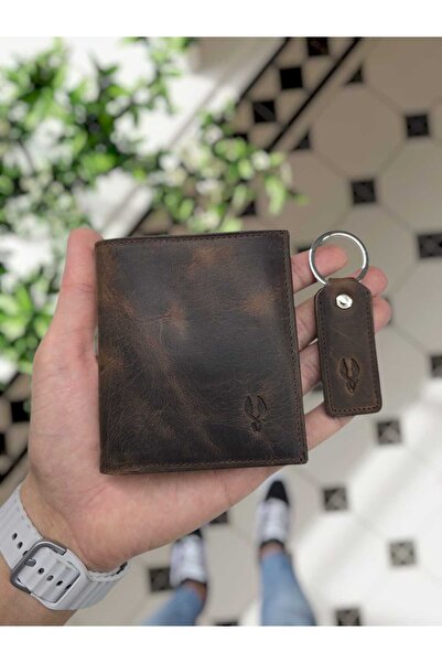 Visso leather 0-111 Hakiki Doğal Gerçek Deriden Kişiye Özel Cüzdan  Erkek Kad...