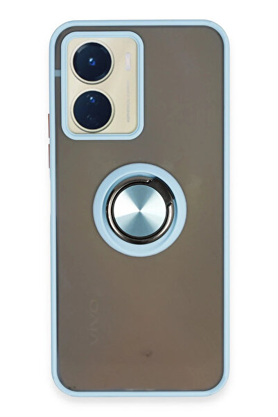 NewFace حافظة فيفو Y16 غطاء سيليكون مونتريال مع حلقة - أزرق ثلجي SPTGL