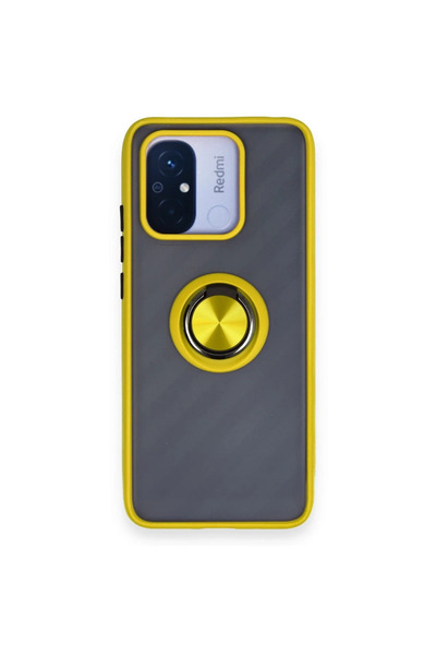 NewFace حافظة هاتف Xiaomi Redmi 12C من السيليكون مع حلقة مونتريال - أصفر SPTGL