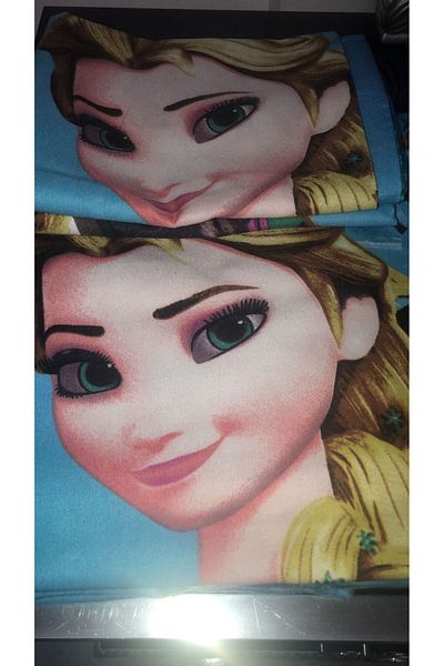 Generic Kids Carton F r o z en Bedsheet Doubl King [ 1 Single Bedsheet + 2 Pillow cover]