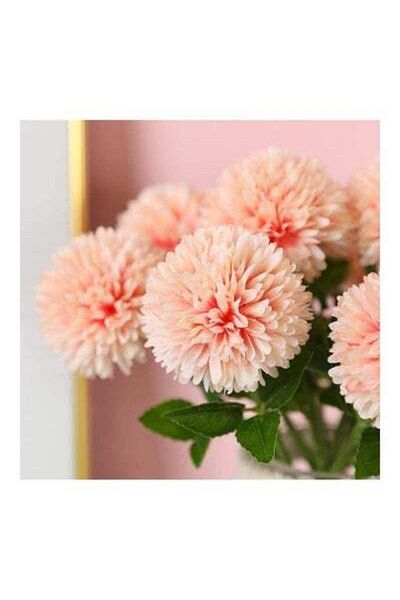 HALAMODO 12-Piece Artificial Chrysanthemum Ball Flower Beige/Green