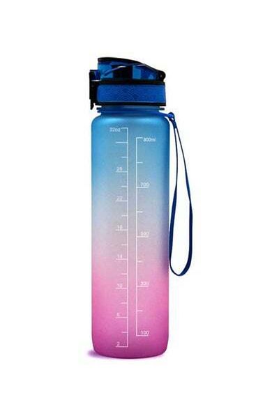 HALAMODO Portable Sports Water Bottle Blue/Red 29.5 x 7.5cm
