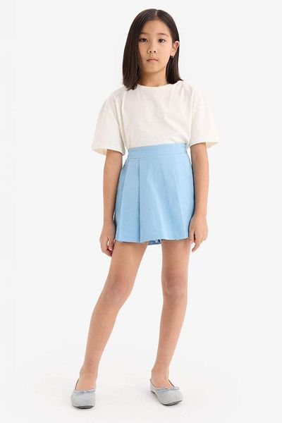 DeFacto New Season Girl's Gabardine Pleated Shorts Skirt