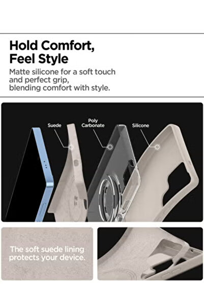 Spigen Spigen Silicone Fit MagFit for Samsung Galaxy S25 ULTRA case cover - Natural Titanium