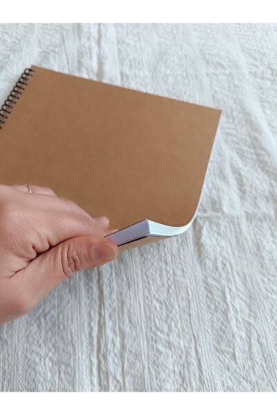 Pink Swan Craft 21 x 21 cm Copertă Kraft 120 Gr Alb Interior 30 coli 60 pagini Caiet, album de însemnări, jurnal Bullet