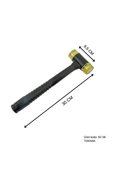 safi 30 cm Kauçuk Saplı Boyasız Göçük Düzeltme Tokmağı, PDR Tokmak - SC-08