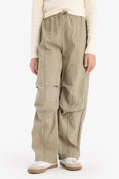 DeFacto New Season Girl's Elastic Waist Straight Leg Parachute Trousers