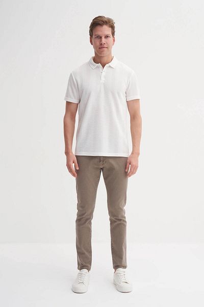 Cazador Ανδρικό μπλουζάκι Polo Neck Ecru 4222