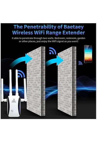 fulina Wifi Range Extender, Wide Coverage, Can Connect Multiple Devices, With Ethernet Port, White