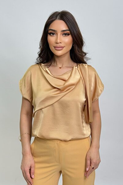 FEVER Gold toka detaylı burgulu bluz